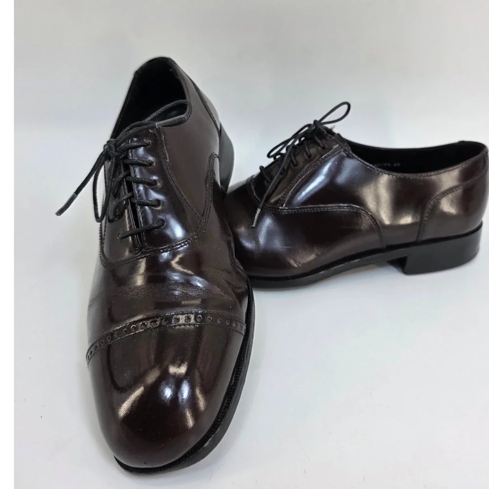 Florsheim Lexington‎ Burgundy Cap Toe Oxford Mens 9 3E Dress Shoes 17067-05